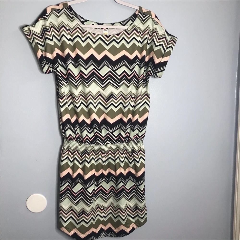 Lole Short Sleeve Comfy Casual Leisure Scoop Hem Elastic Hip Sun Dress SZ M